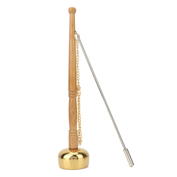 Trehåndtak Messinghåndklokke - Buddhistiske tilbehør for Singing Scripture Implementation