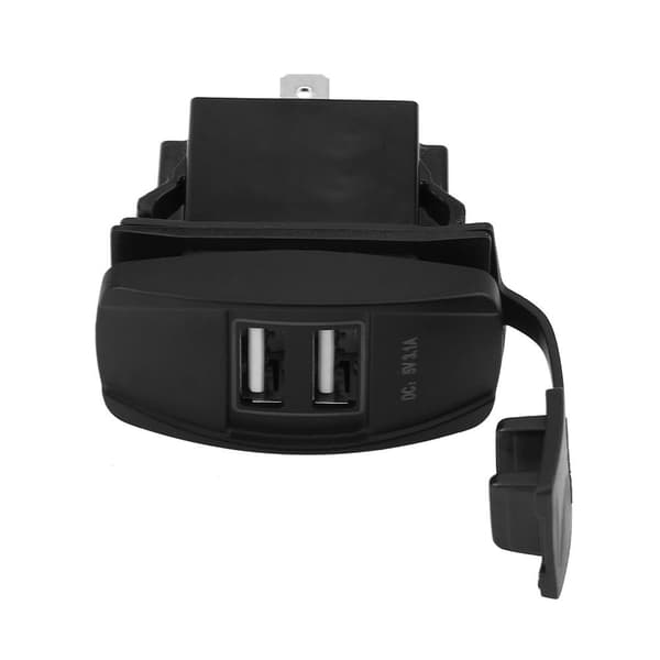 12V 24V 3.1A Vanntett dobbel USB-billaderadapter med blå LED
