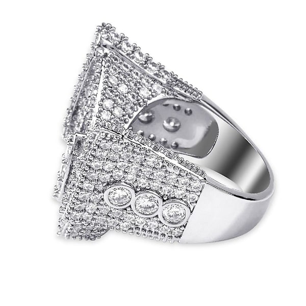Trendiga nya fjärilsringar för kvinnor män Kopparberlock Guld Silverfärg Cubic Zircon Iced Ring Mode Hip Hop smycken Gold