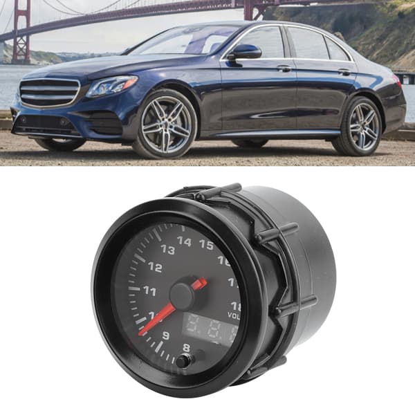 2in 52mm Bil Modifierad Voltmeter Spänningsmätare Pekare Digital Display Stegmotor