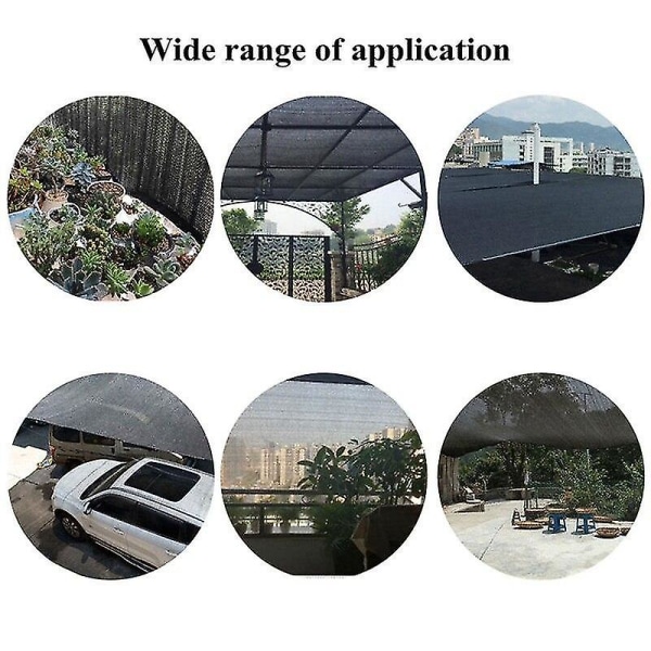 2x2m Sort 12 Pin Tykk Anti Uv Hdpe Shading Nett