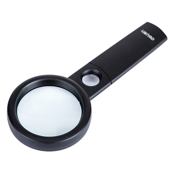 Oplyst læselup, 30X forstørrelsesglas med 12 LED-lys, håndholdt forstørrelsesglas, smykker, seniorer, visuelt im