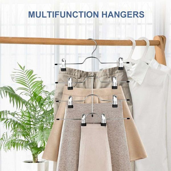 Svart multifunktionshängare med metall flerlagersbyxor Organizer Platssparande hängare