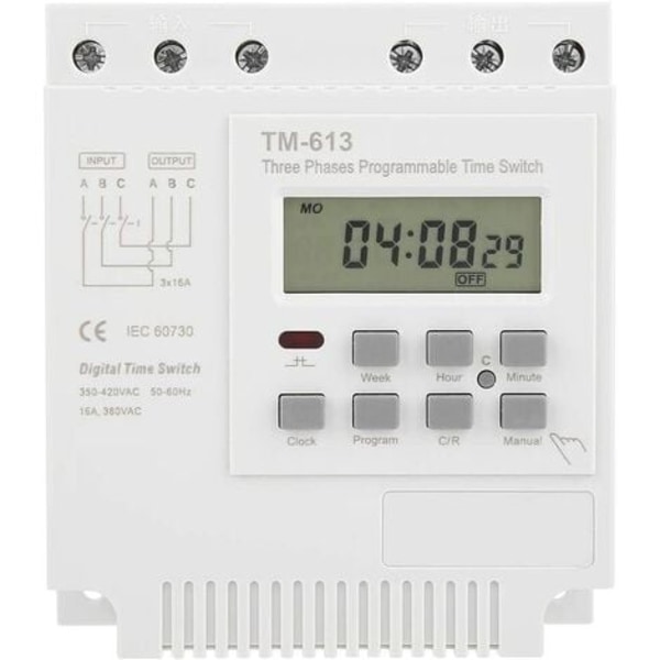 TM-163 Programmerbart tidsrelä 380V/50-60Hz 16A Veckorelä Power Timer Switch Trefas Timer Switch Smart Digital C