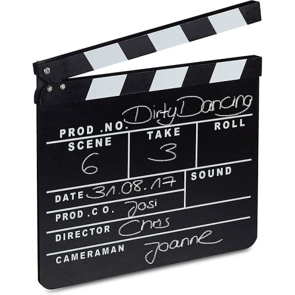 Musta elokuva Clapperboard Hollywood Film Clapperboard Scene Deco -kirjoitus KxLxd: 26 X 30 X 30 cm Cisea