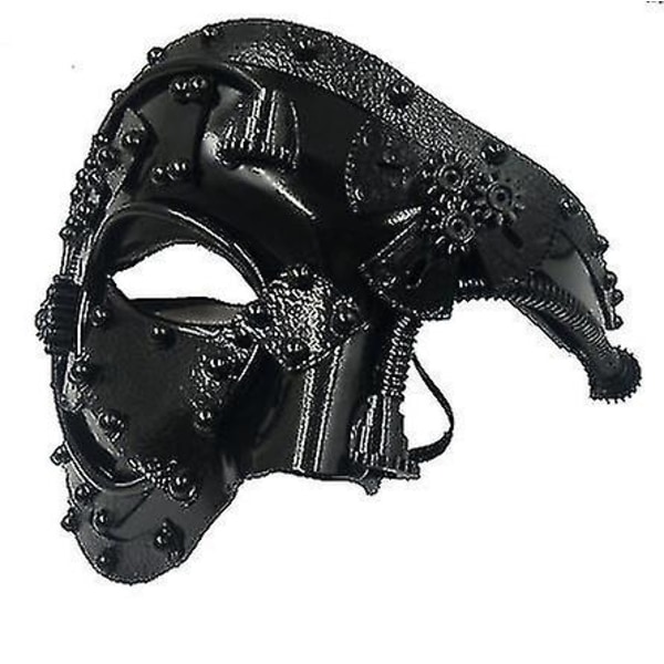 Xqday Steampunk Metal Cyborg Venetian Mask, Masquerade Mask For Halloween Costume