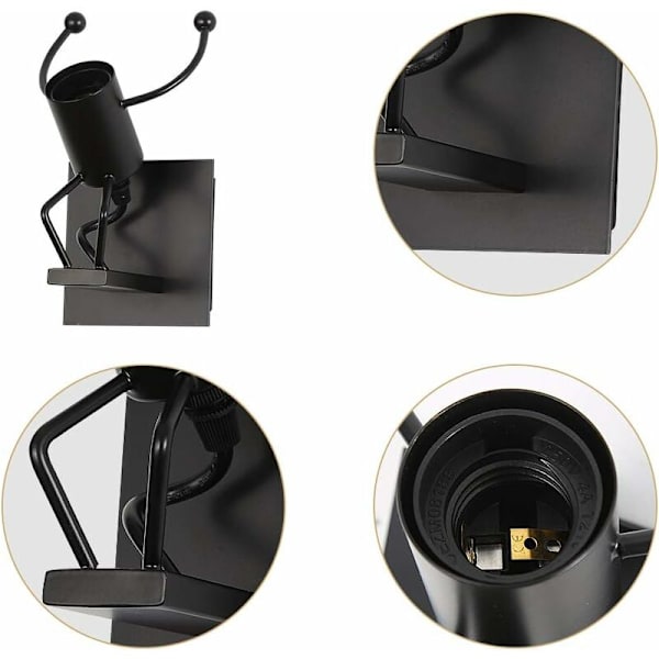 LED-sisäseinävalaisin, moderni seinävalaisin, E27 vintage metallilamppu olohuoneeseen Makuuhuoneen eteisen portaikko,,
