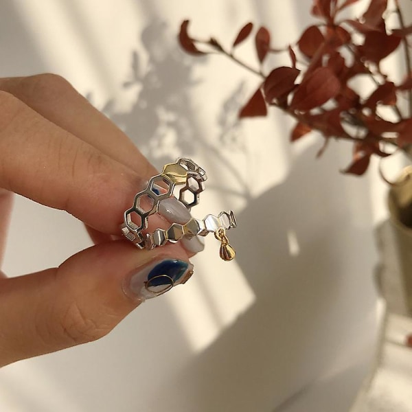 Ring sølv S925 Justerbare motesmykker Ac7353 Women