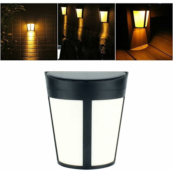 Solar Garden Light Warm Light Solar Wall Light 6LED Outdoor Yard Garden Light，för inomhus och utomhus