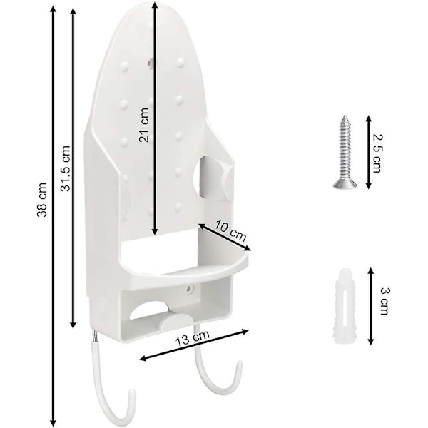 Strykbräda Väggfäste Med 2 Pbt Krokar 13,3 X 29,4 Cm