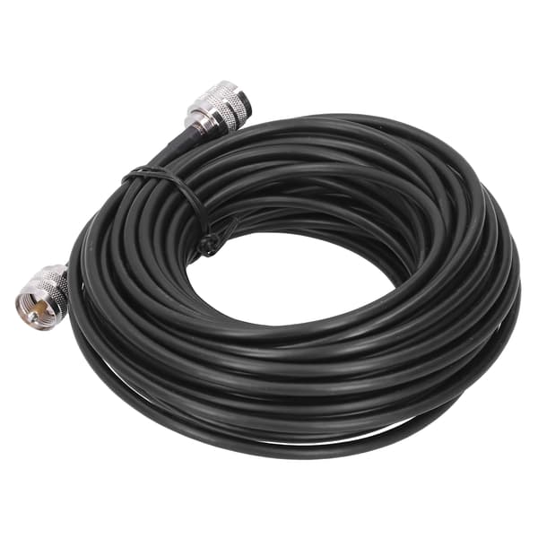 RG58 Koaksialkabel 15 Meter UHF Han til PL259 Sort RF Ledning