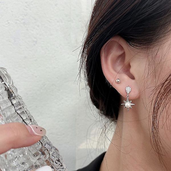 Ørepynt 925 Sølvsmykker Star Fashion Jewelry Ac8151