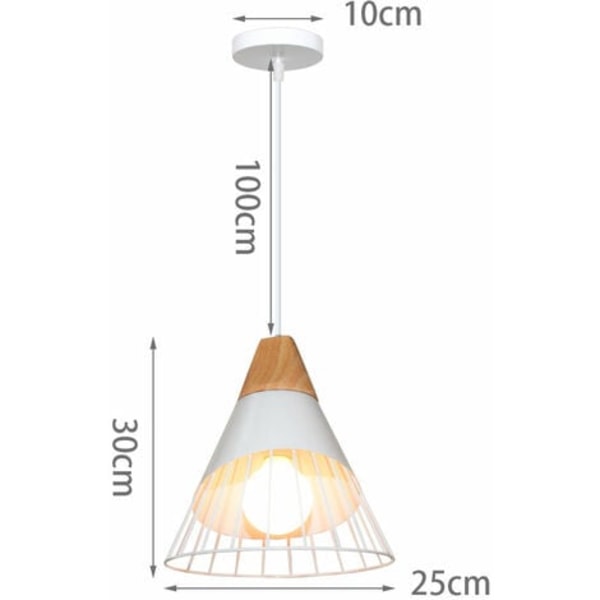 Sett med 2 Creative Nordic Pendant Lysekrone Lampeskjerm Badminton Metal E27 for soverom Kjøkken Bar Hvit - Hvit