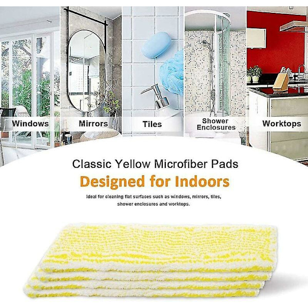 Set med 4 Wv mikrofiberdukar för Karcher Wv 2 Plus N, Wv 2 Premium, Wv 5 Plus N, Wv 5 Premium, Wv6 Plus Fönsterputsare