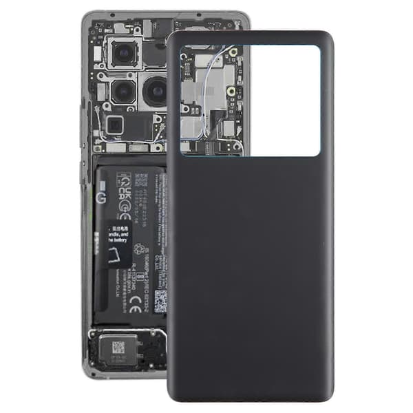 För vivo X80 Batteribaksida i glasmaterial Black