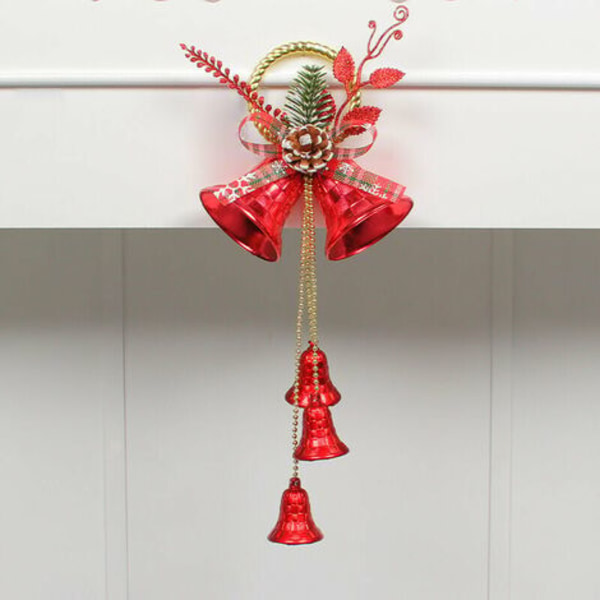 Stk Christmas Jingle Bells Dørhenger Ornamenter Juletrepynt, Garland Bell Anheng Båndbuer DIY Tree D
