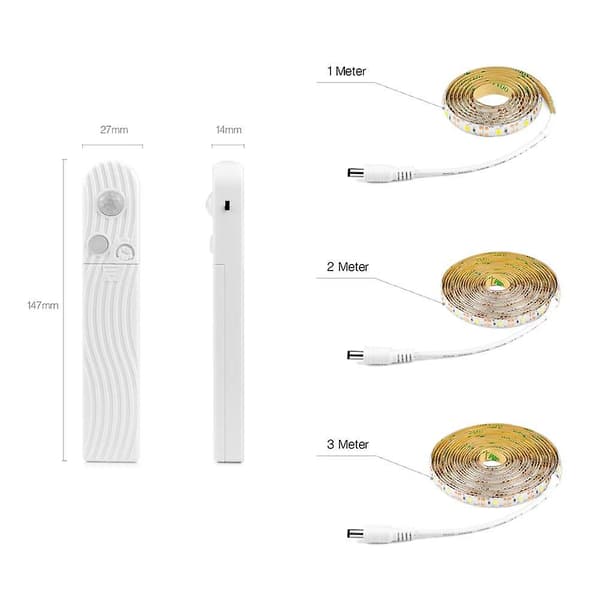 Bevegelsessensor LED-lysstriper Nattlys for sikkerhet White Pack of 1 - 2M