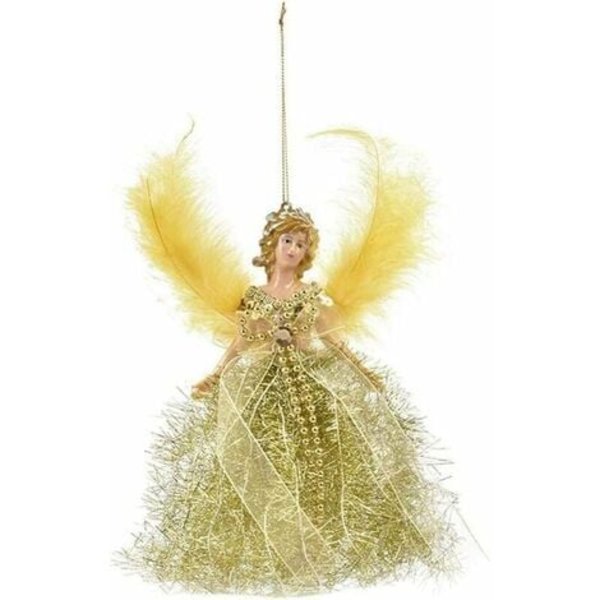 Dukke juletræsvedhæng, stof Angel juletræsdekoration, Mini Angel juletræsvedhæng, med Feather Win