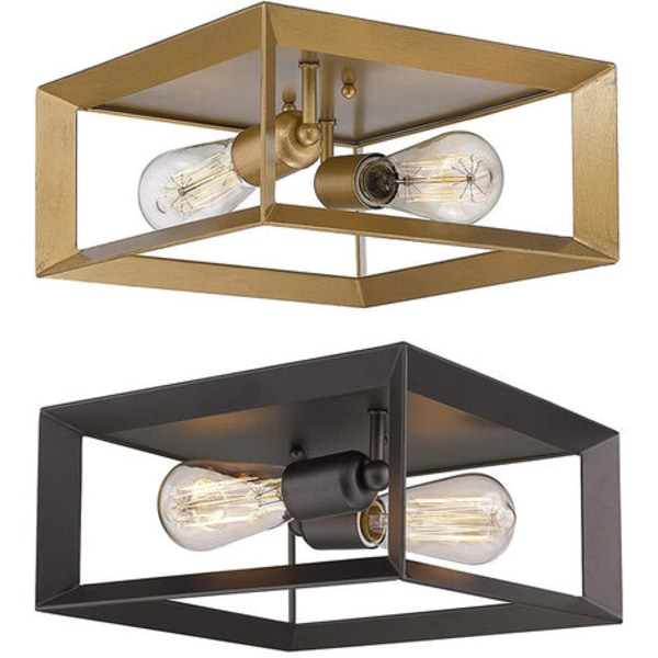 Innfelt taklampe, antikk retro taklampe for gang, inngang, soverom (uten pære, gull)