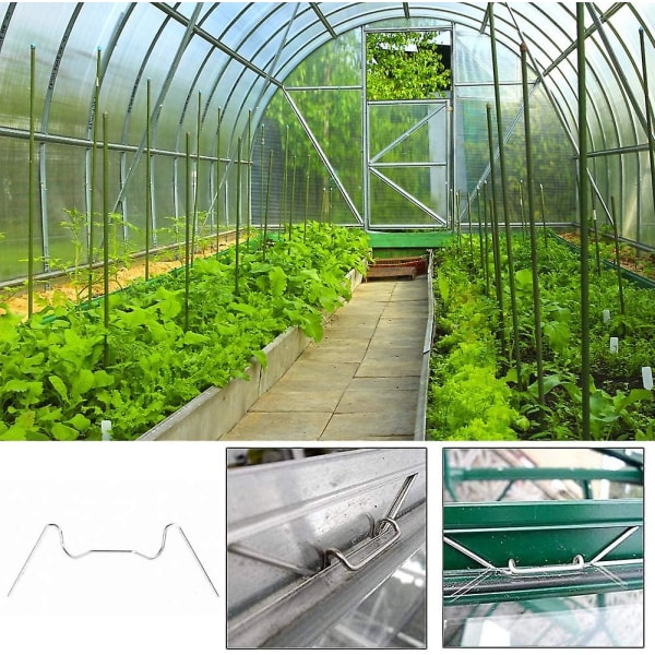150-pack växthusglasklämmor, med 75 W trådklämmor för växthusglas och 75 Z överlappsklämmor för växthusglas för montering av växthus