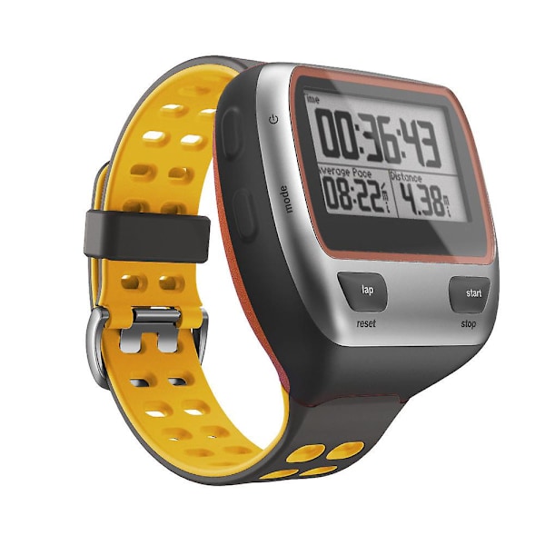 Egnet til Garmin Forerunner 310XT smartwatch-rem to-farvet silikone-erstatningsarmbånd Gray Orange