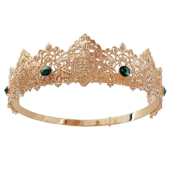 Bar Performance Crown Ball-dronning Tiara Forslag Matchende smykker Kæreste gave Golden Green