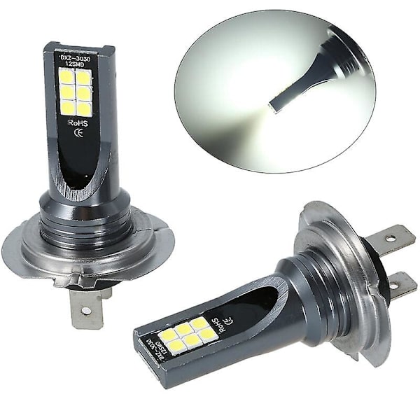 Erityinen polttimo H7 auton led-sumuvalot 200w ajovalojen polttimosarja 6000k valkoinen ajovalojen piilodekooderin sumuvalopolttimot, Cisea musta