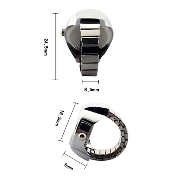 Watch Klockform Stretchig Unisex Pointer Rund Urtavla Quartz Watch Ring För Cocktailparty Purple