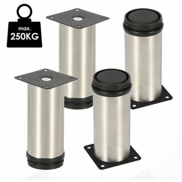4x Hårnåle Bordben Metal Bordben Møbelben Sorte Hårnåleben 3 Barer,61cm