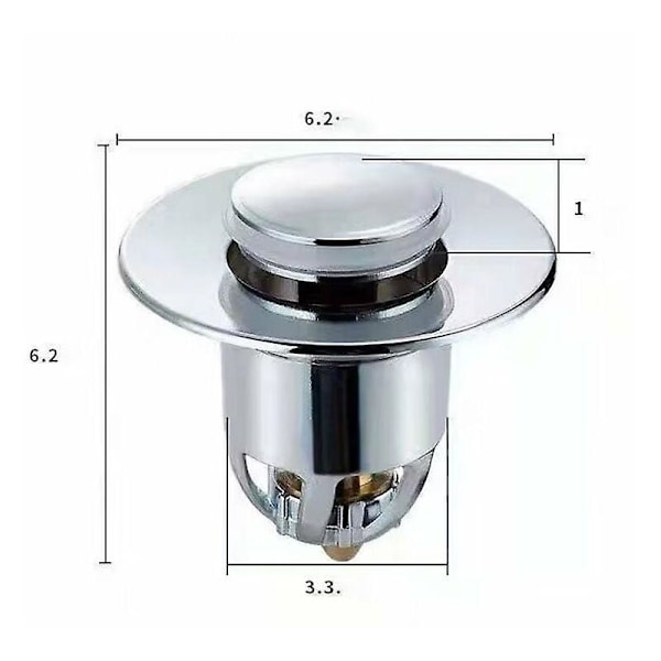 Oppvaskplugg Pop-up universal oppvaskplugg Rustfritt stål Kobber Antiblokkert Popup Avløp Fliter Med avløp Kjøkken Bad Avløpsplugg Fliter (34~40mm)