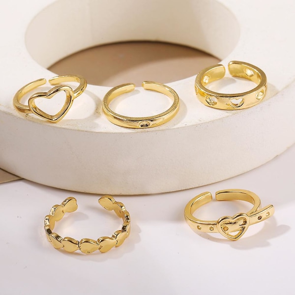 Ring Set Vintage guld färg mode smycken B2572 SJ80024