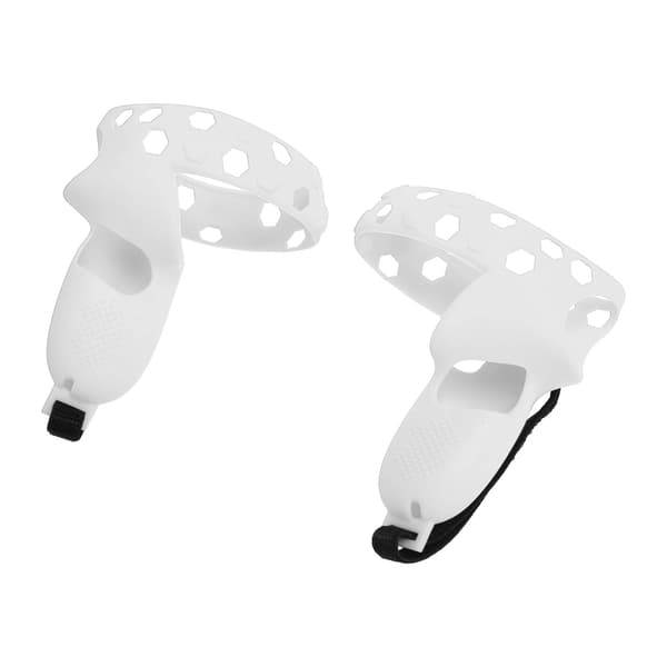 Silikon VR Controller Greppskydd Skyddande Hylsa Anti-Kast Handledsrem för Quest 2 Grå Vit