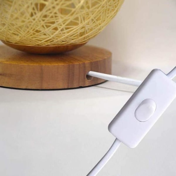 15 cm rottinkipallo LED-yövalo plug-in kuvio himmennettävä beige lämmin valo USB pöytälamppu,