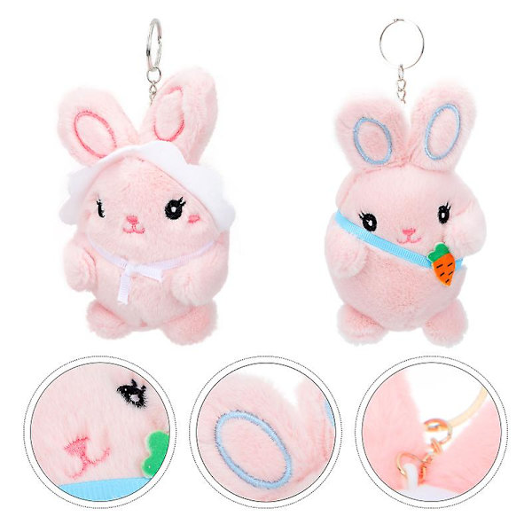 2st Lovely Rabbit Doll Diy Hängen Påsk Rabbit Doll Nyckelring Bag Hängen