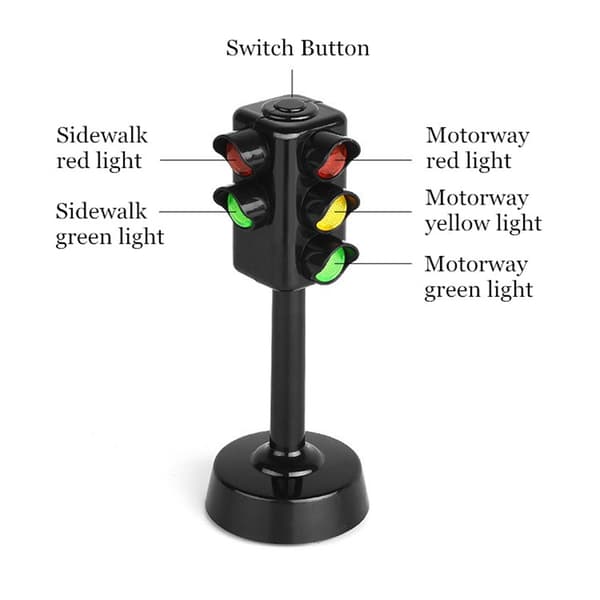 Mini Trafiklys Sikkerhed Rød Grøn Lampe Pædagogisk Legetøj Samlingsmodel