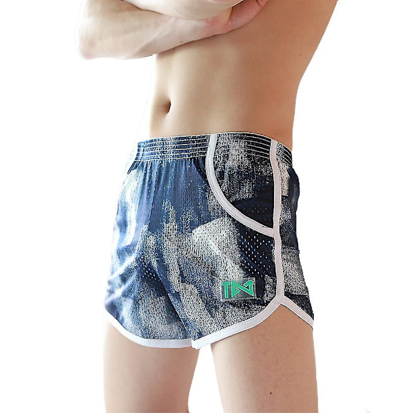 Män Mesh Boxer Lösa Lounge Trosor Underkläder Royal Blue M
