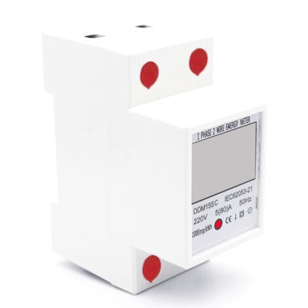 DDM15SC enkeltfaset 2P stort multifunktionskinnemåler LCD-display. 20(80)A