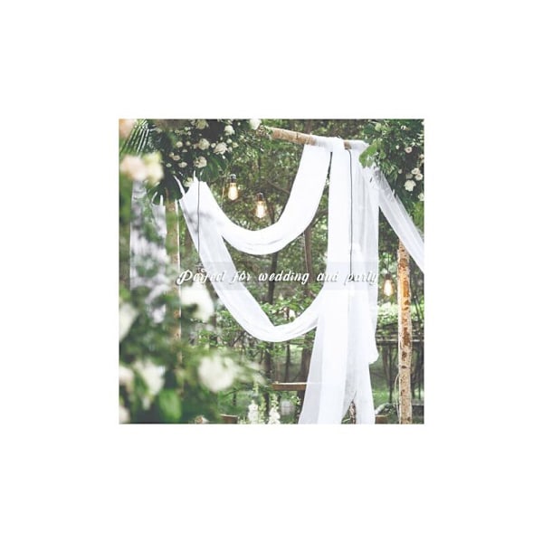 216 tommers ekstra lange hvite, gjennomsiktige vindusskjerf, myk voile teksturert himmelseng skjerfgardiner for arrangementsdesign/hjemmedec.