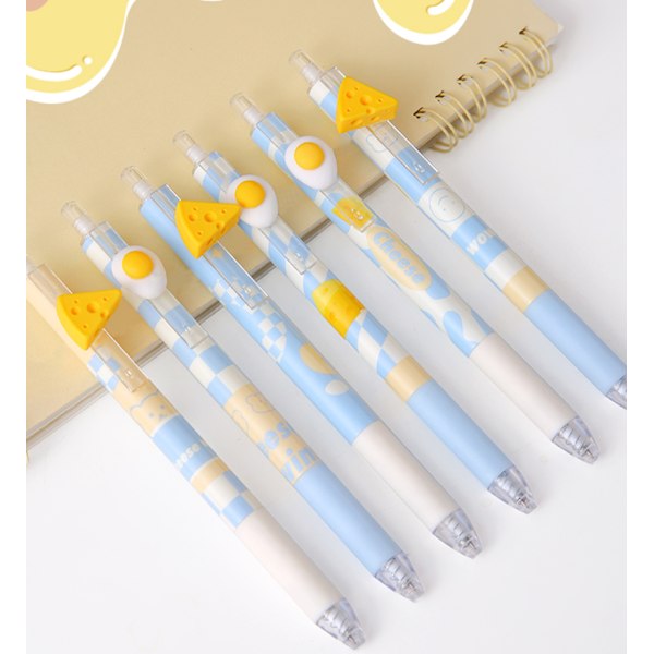 Sød Sea Salt Cheese Gel Pen Press Creative Signature Pen Stor værdi for studerende (sort [6 pakker] (0,5 mm)),
