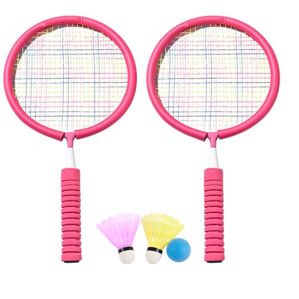 Bærbart Badminton Racket Sett med 2 Shuttlecocks og Bæreveske for Barn
