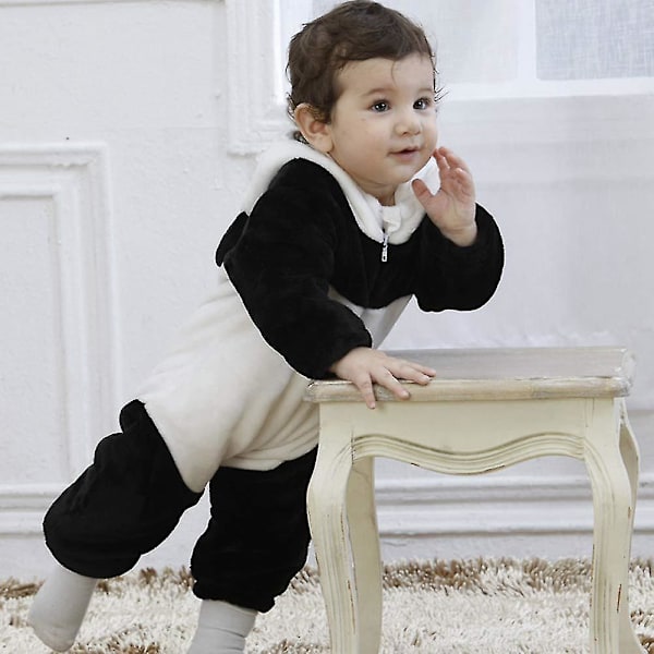 Baby Dinosaur Kostume Børne Sød Hættetrøje Jumpsuit Halloween Panda 18-24 Months