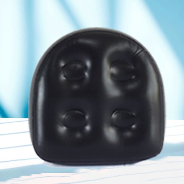 2-delad svart PVC uppblåsbar strandkudde bekväm att bära multifunktionell uppblåsbar bälteskudde,