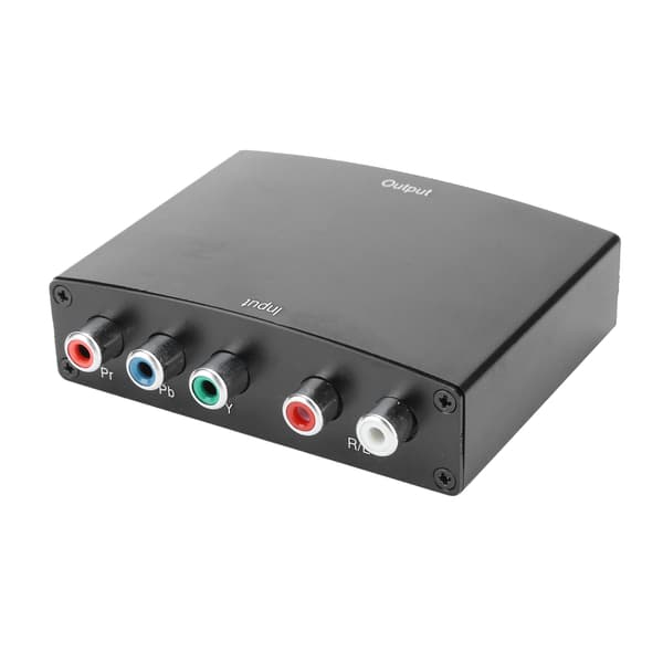 YPbPr til HDMI-konverter med lyd RGB-adapterkabel ABS-transformator 100-240V EU-plugg