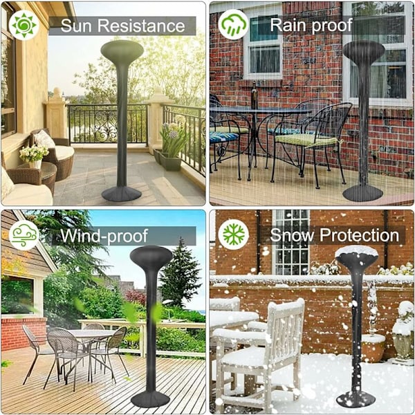Terrassevarmer dæksel (180x52cm), 420d vandtæt Oxford terrassevarmer dæksel, støv-/vindtæt udendørs gas terrassevarmer dæksel,