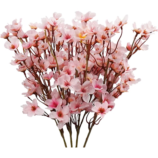 st Konstgjorda körsbärsblommor, sidenpersikablomning falska växtarrangemang DIY Trädgård Hem Bröllopsfest Dekoration Rosa