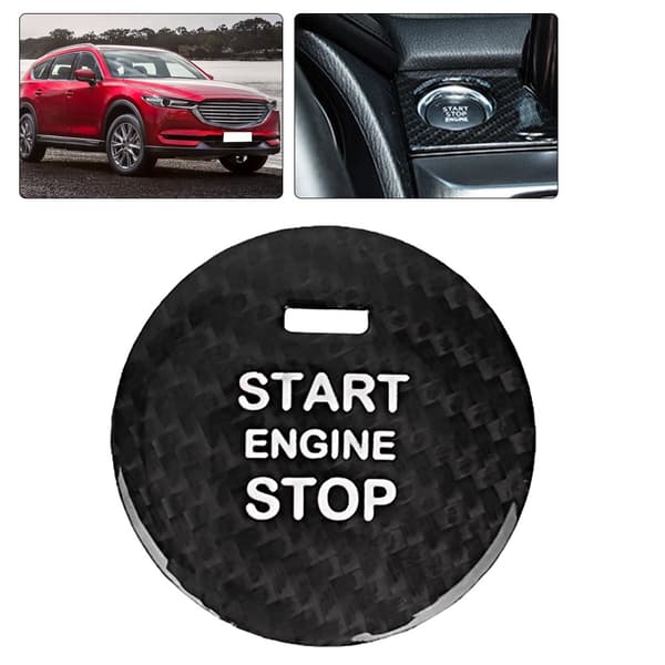 Deksel for startknapp i karbonfiber for Mazda, svart