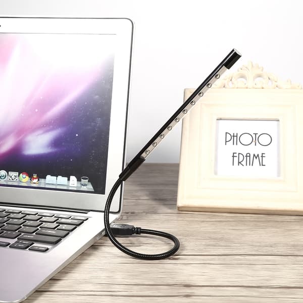 5V Fleksibel Mini USB LED Leselys Lampe For Laptop PC Datamaskin Svart