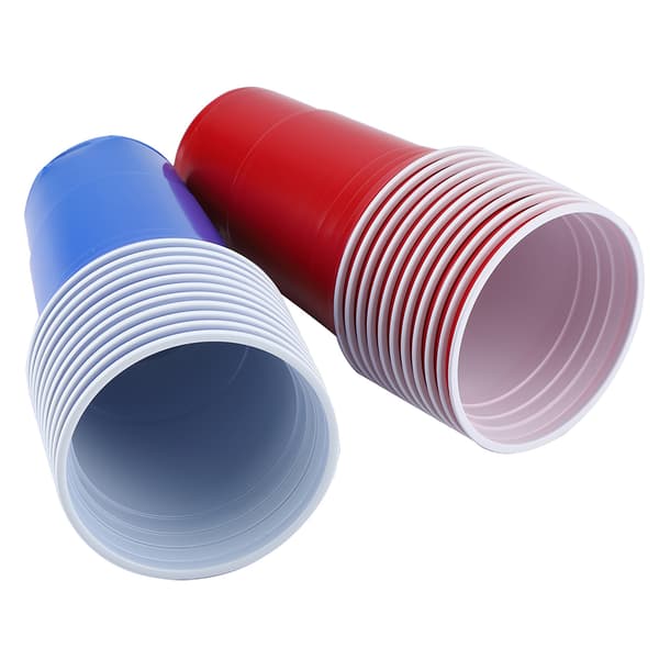 Beer Pong Set 22 Koppar 4 Ping Pong-bollar Röd Blå