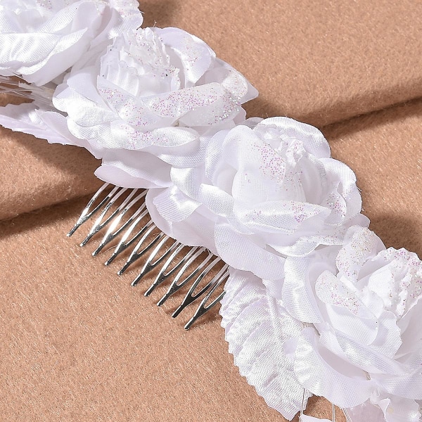 Valkoinen kukka-hiusneula päähine Suuri kampa-takakampa-hiuskoristeet morsiamen häähiustarvikkeet
