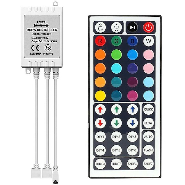 10M 3528 SMD RGB 600 LED String Lights Ribbon Strip 44 nøkler IR fjernkontroll A